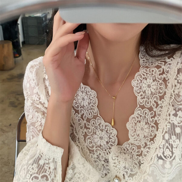極簡水滴吊墜輕奢優雅Y字項鍊