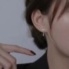 簡約高級感鋯石葉子小清新耳墜